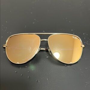 Quay x Desi Highkey Gold Aviator Sunglasses
